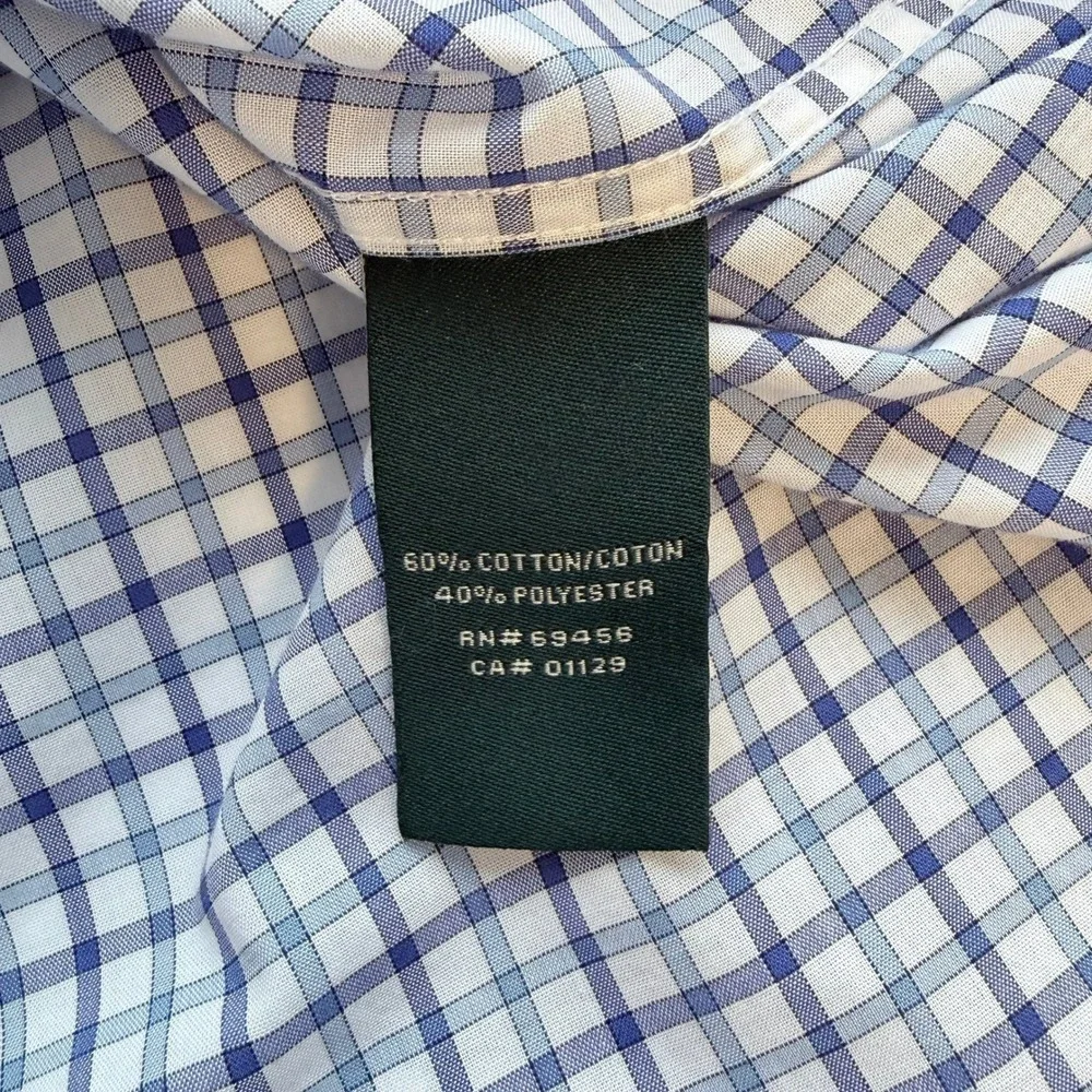 Lauren Ralph Lauren Button Down Top Plaid Preppy Old Money Nautical Women's M - Picture 10 of 13
